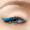 Woman's blue eyeliner eyes